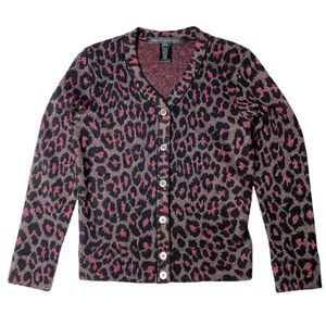 Marc by Marc Jacobs Leopard Lurex Jacquard Cardigan
